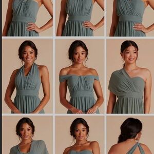 Birdy Grey Green Ruched One Shoulder Dress